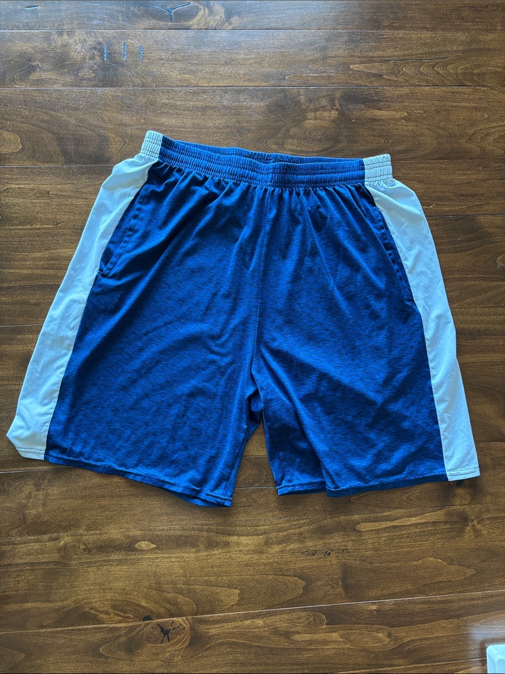 Men's Athletic Blue Shorts with White Side Panels